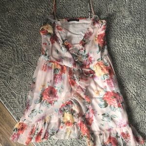 NWOT Abercrombie Sheer Floral Wrap Front Dress